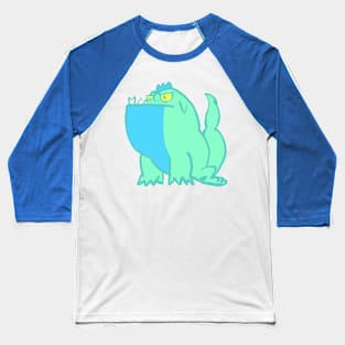 Blue and Turquoise Dinosaur Baseball T-Shirt